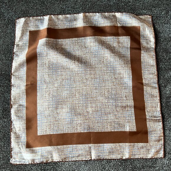 Vintage Christian Dior Silk Scarf Handkerchief - Square 18x18 inches Brown - Picture 8 of 15